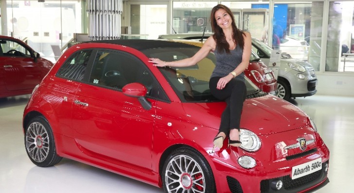 Melanie Sykes and her Abarth