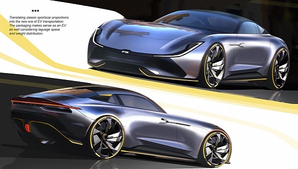 TVR Griffith FS electric sports car CGI design project by bast_m