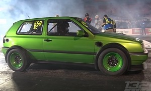 Twin-Engine VW Golf Wreaks Havoc at Texas Drag Racing Event With 2,000 HP