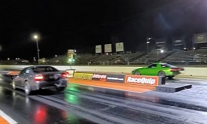 Twin-Turbo BBC Mazda RX-7 Drags Turbo New Edge Mustang, Someone Gets Walked