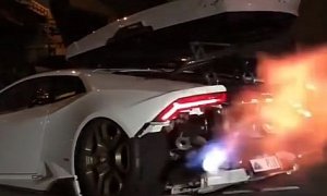 Twin-Turbo Lamborghini Huracan with Rear Bumper Delete Is a Flamethrower