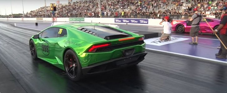 Twin-Turbo Lamborghini Huracan drag racing