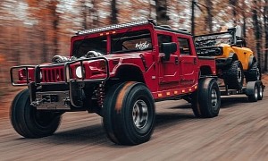 Twin-Turbo LSX Hummer H1 Alpha Looks Ready for Anything With V8 New Bronco on Tow