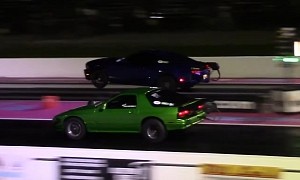 Twin Turbo Mustang Drags “Imports:” 2JZ Camaro and 240, Along With Big Block RX-7