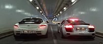 Two Cars, One Tunnel, and a Lot of Horsepower Coming Through Some Exhaust Pipes