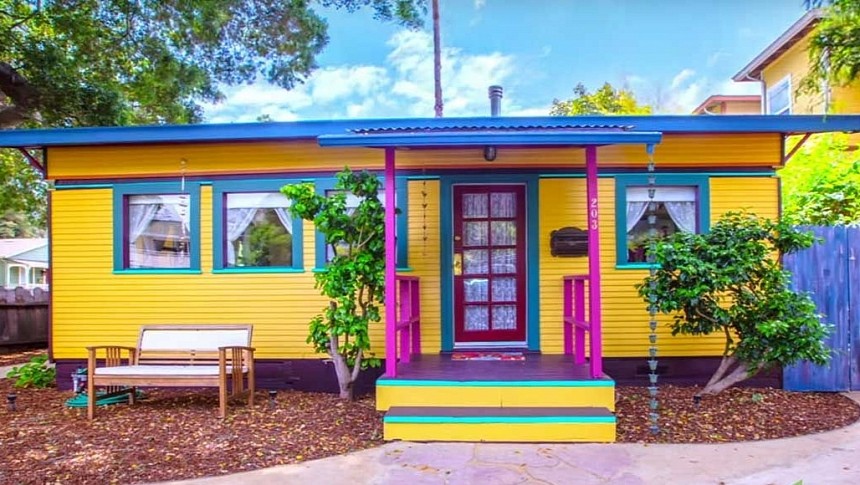Two old streetcars turned into dreamy beach house