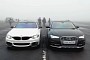 Two Diesels Smoke Quarter-Mile Sprint in a Quiet AWD Showdown in the Fog