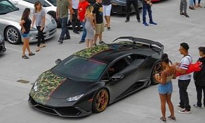 Two-Face Lamborghini Huracan Is a Half-Camouflaged Wrap Sensation
