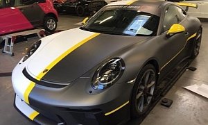 Two-Faced 2018 Porsche 911 GT3 Gets Matte Grey-Matte White Wrap
