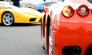 Two Ferrari Enzos Tear Up Historic Racetrack