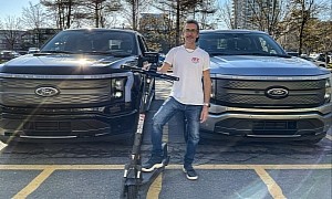 Two Ford F-150 Lightning Electric Pickup Trucks Power an Entire e-Scooter Business