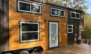 Two-Loft Luxury Tiny Home Sports an Atypical Bathroom and a Fancy Kitchen