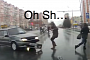 Two Lucky Pedestrians Narrowly Avoid Crash