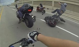 Two Moron Riders in Spectacularly Silly, Hard Crash