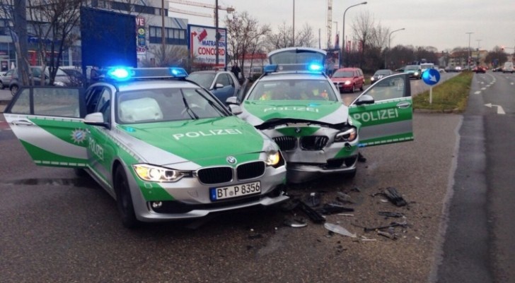 BMW Police cars crashed into each other