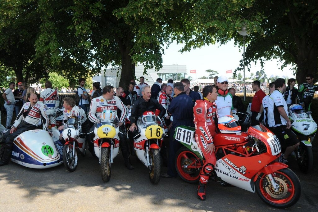 Bikers line up at the Goodwood Festival of Speed