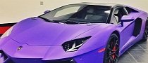 Tyga Gets the Gold Wrap Off His Aventador Roadster, Puts a Purple One Instead