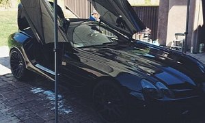 Tyga Keeps His Mercedes-Benz SLR McLaren Safe from the Sun