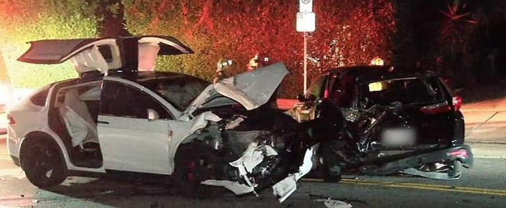 Rapper Tyler, The Creator totaled his Tesla Model X by smashing into a parked Honda CR-V