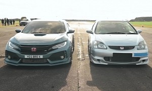 Type R on Type R Violence Ensues As Two Generations of Honda Civics Race Each Other