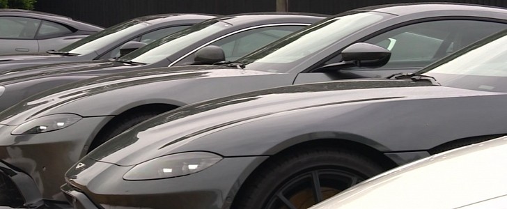 Aston Martins in car park
