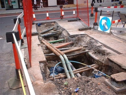 An example of UK road works