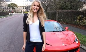 Ukrainian Model Tety Tudor Drives Her New Ferrari 458 Spider and It's Not Fair