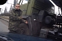 Ukrainian Soldier Almost Killed by a Car, Has No Reaction