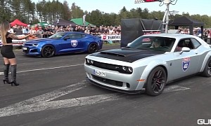 Ultra-Rare Dodge Challenger SRT Hellcat XR Drags Mustang and Camaro in Adverse Setting
