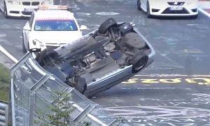 Unaware BMW Driver Has Rollover Nurburgring Crash Right In Front of Marshall Car