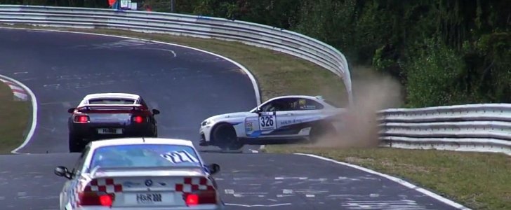 BMW M235i Racing Nurburgring crash