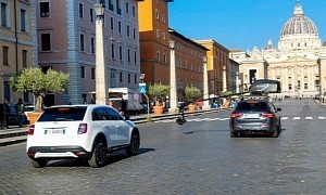 Uncamo'd 2024 Fiat 600 Reveals Familiar Styling Cues During Video Shoot in Rome