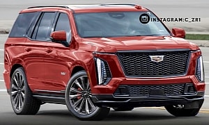 Uncamouflaged 2025 Cadillac Escalade-V Leaks While Testing, Gets Rendered Pronto