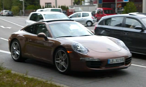 Undisguised, Brown and Awesome: 2012 Porsche 911 Spotted Again