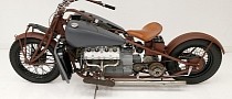 Unfinished Custom Indian Motorcycle Packs Ford Flathead V8, and Even Harley Bits