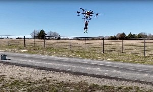 Uninspired Dad Tests Heavy-Lift Drone Using Kid as Cargo. Wait for It...