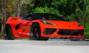 Unique Torch Red Pandem Widebody C8 Chevy Corvette Up for Grabs at No Reserve