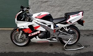 Unmarred 1994 Honda CBR900RR Fireblade Rides on Polished Alloy Footwear and Michelin Tires