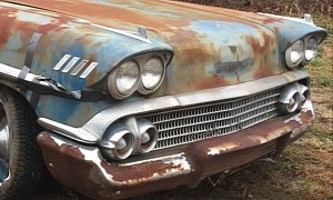 Unmolested 1958 Chevrolet Bel Air Left to Rot in a Yard Is a Mysterious Head Turner