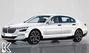 Unofficial 2023 BMW i7 EV Has Split Headlights, Gives Out Mundane Skoda Vibes