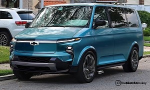 Unofficial 2023 Chevrolet Astro Is an Electric Van with a Silverado EV Face