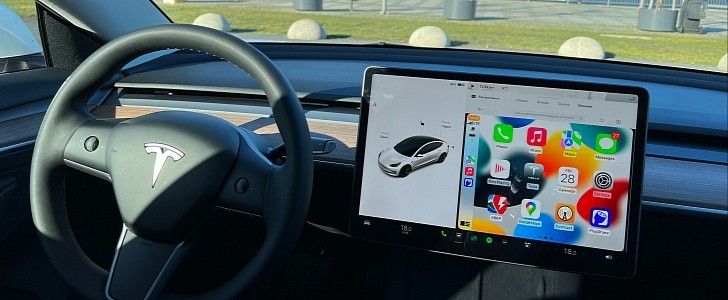 CarPlay in a Tesla