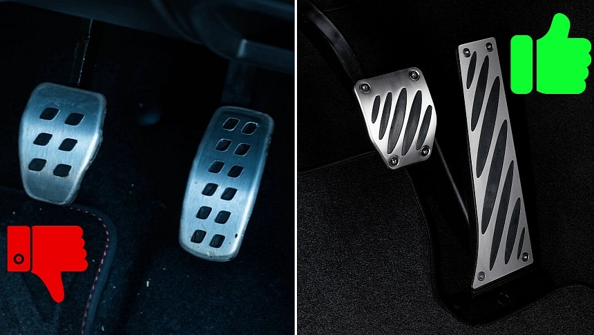 Top-hinged vs. floor-mounted gas pedals