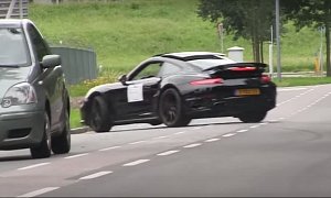 Unworthy Porsche 911 Turbo S Driver Leaves Car Meet Sideways, Has Offroad Crash