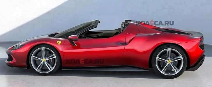 Ferrari 296 Spider design study by Kolesa.ru