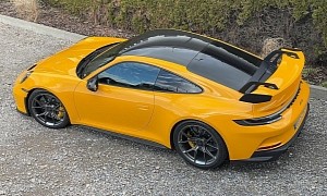 UPDATE: New Porsche 911 GT3 Spotted in Signal Yellow, Carbon Roof Looks Striking