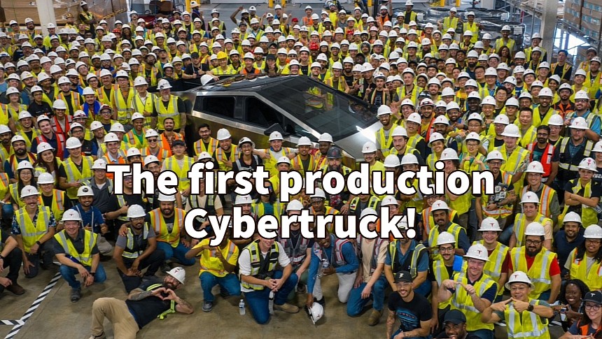 The first Tesla Cybertruck built at Giga Austin