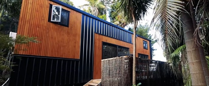 Kyron Gosse's mini mansion on wheels offers 30sq-m (323sq-ft) of living space