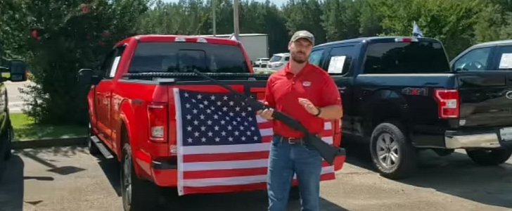 Alabama Ford dealership offering a Bible, a flag and a shotgun with each new car purchase