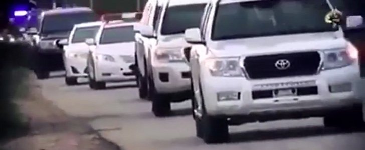 ISIS convoy of Toyotas